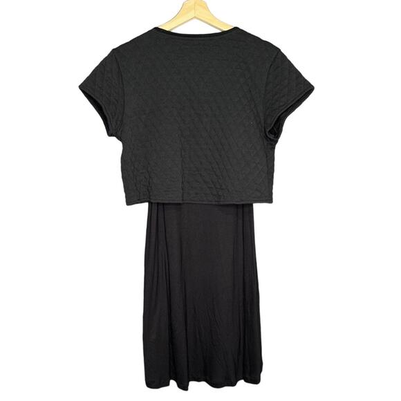 NWT ADIDAS GIRAFFE ASYMMETRIC QUILTED DRESS BLACK SIZE: MEDIUM - Picture 2 of 4